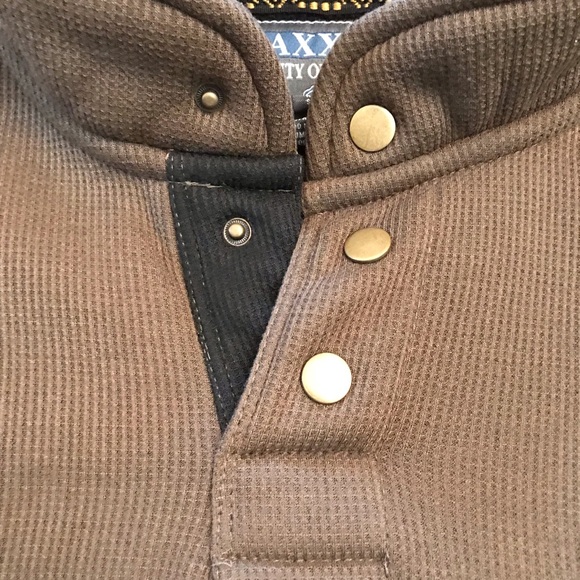 Maxxsel Henley Sherpa Waffle Knit Sweater Mens Medium Dark Olive Green Outerwear - Picture 8 of 8